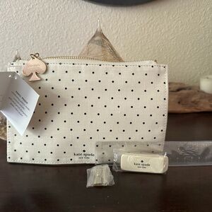 New! Kate Spade Black Polka Dot Pouch
